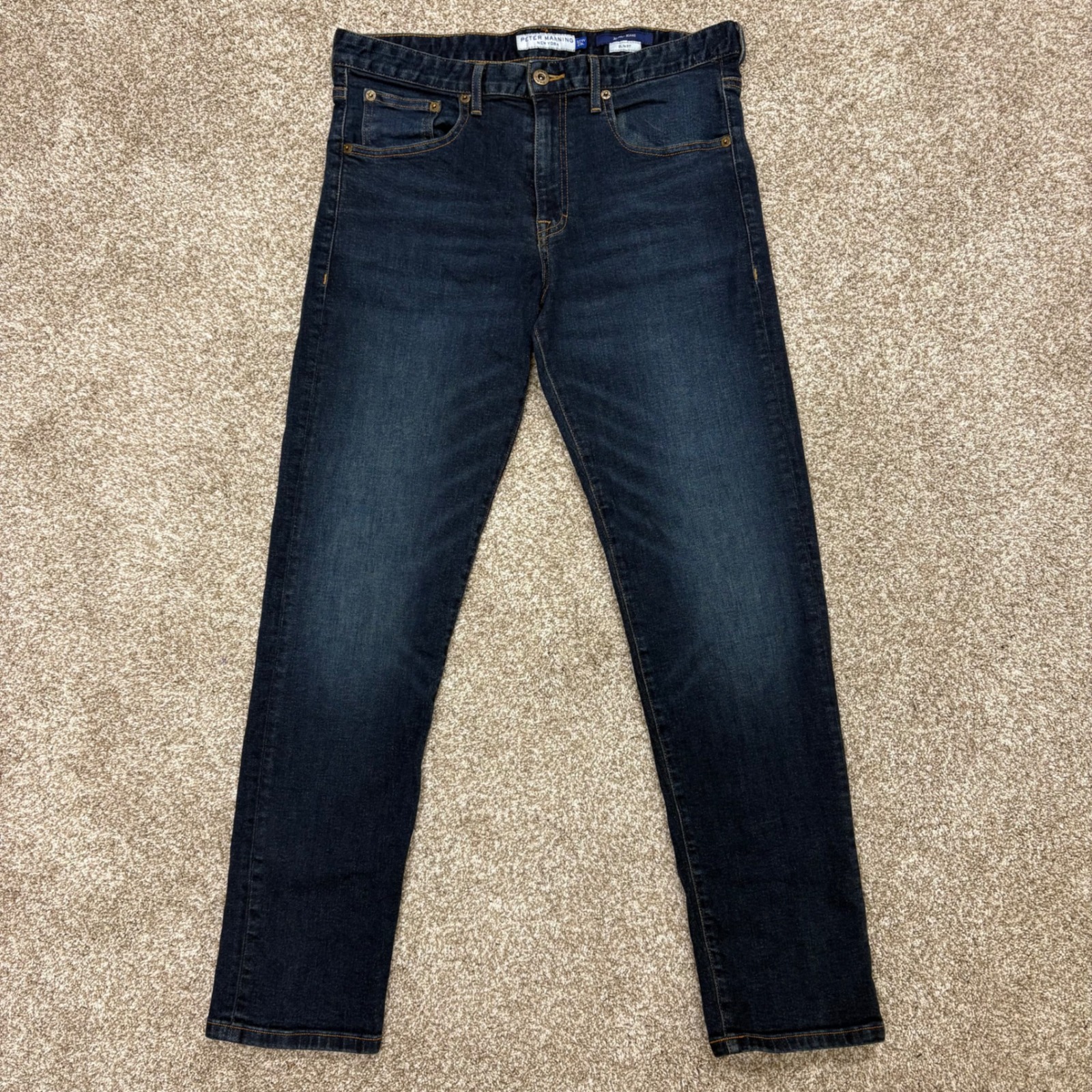 Peter Manning Nyc Johnny Jeans Slim Fit Mens 32x29 Dark Wash Stretch Denim — image 2 of 8